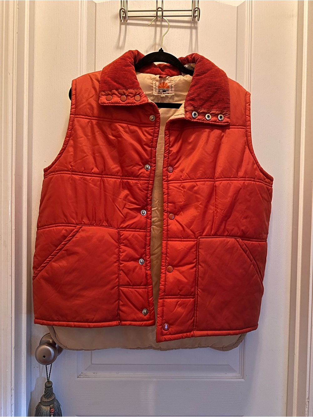 Sundance Orange Quilted Puffer Vest just like the one Marty McFly wore in movie